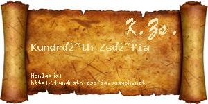 Kundráth Zsófia névjegykártya